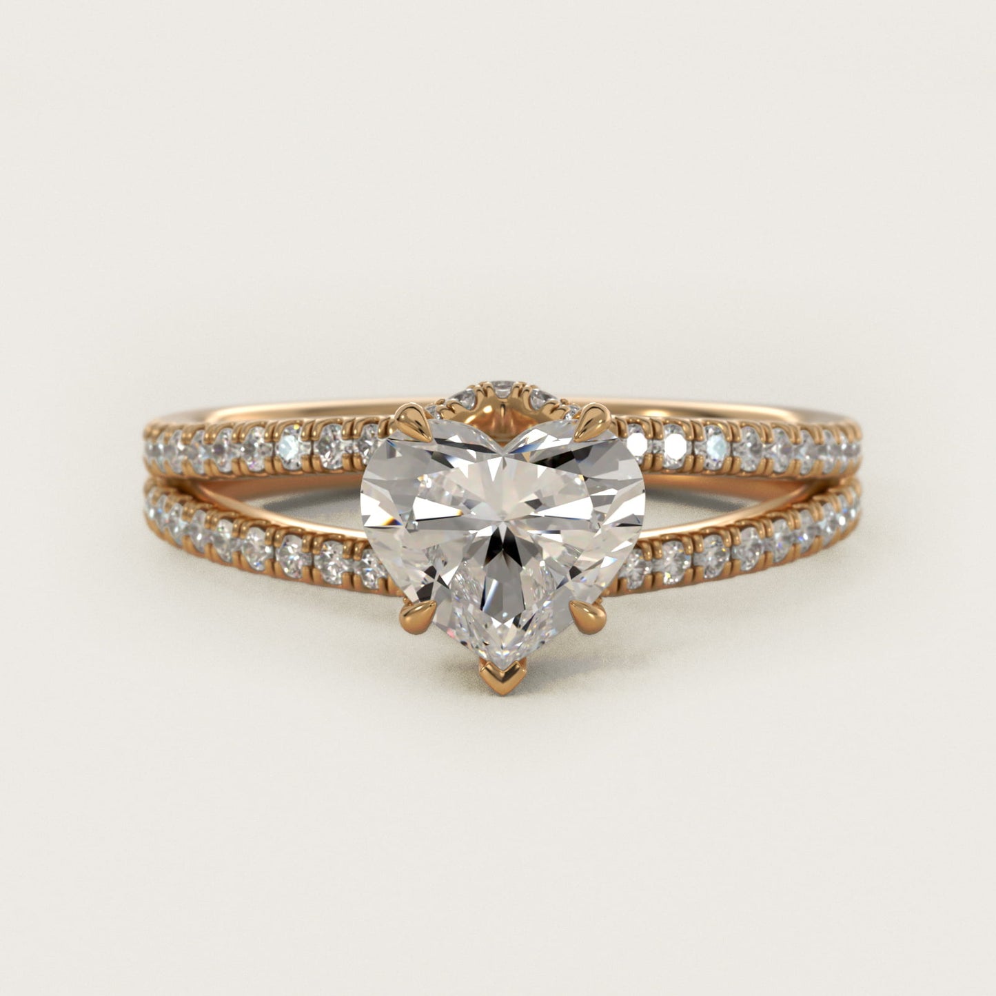 Split Shank Ribbon Diamond PavŽ Engagement Ring In 18k Yellow Gold By James Allen - Heart Center