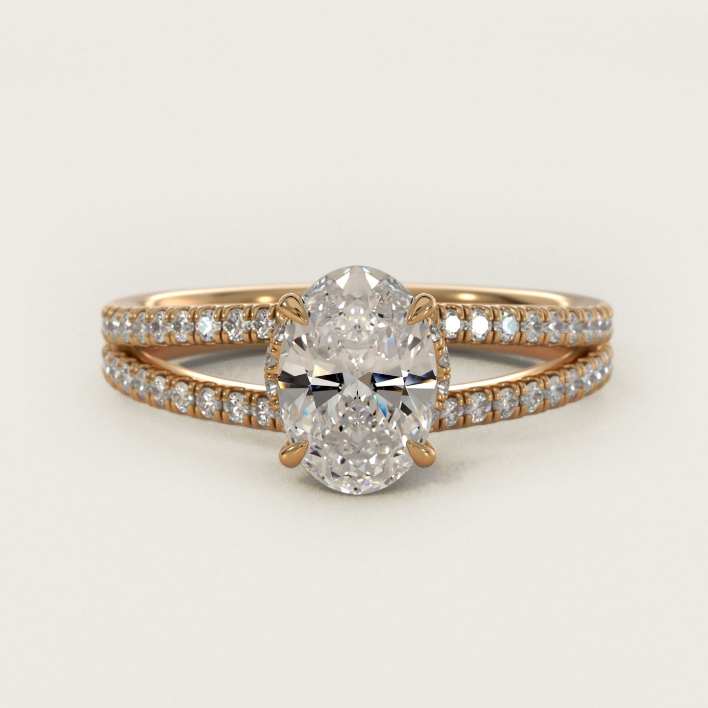 Split Shank Ribbon Diamond PavŽ Engagement Ring In 18k Yellow Gold By James Allen - Oval Center