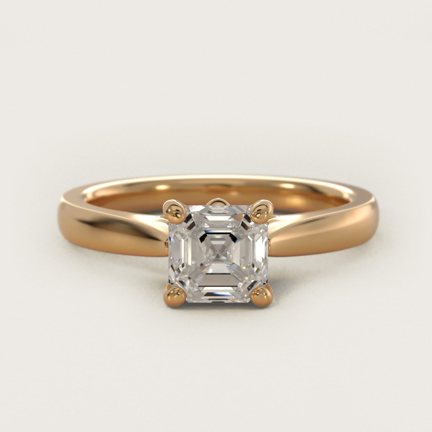 Tapered Solitaire Engagement Ring With Pav? Accent In 18k Yellow Gold By James Allen - Asscher Center