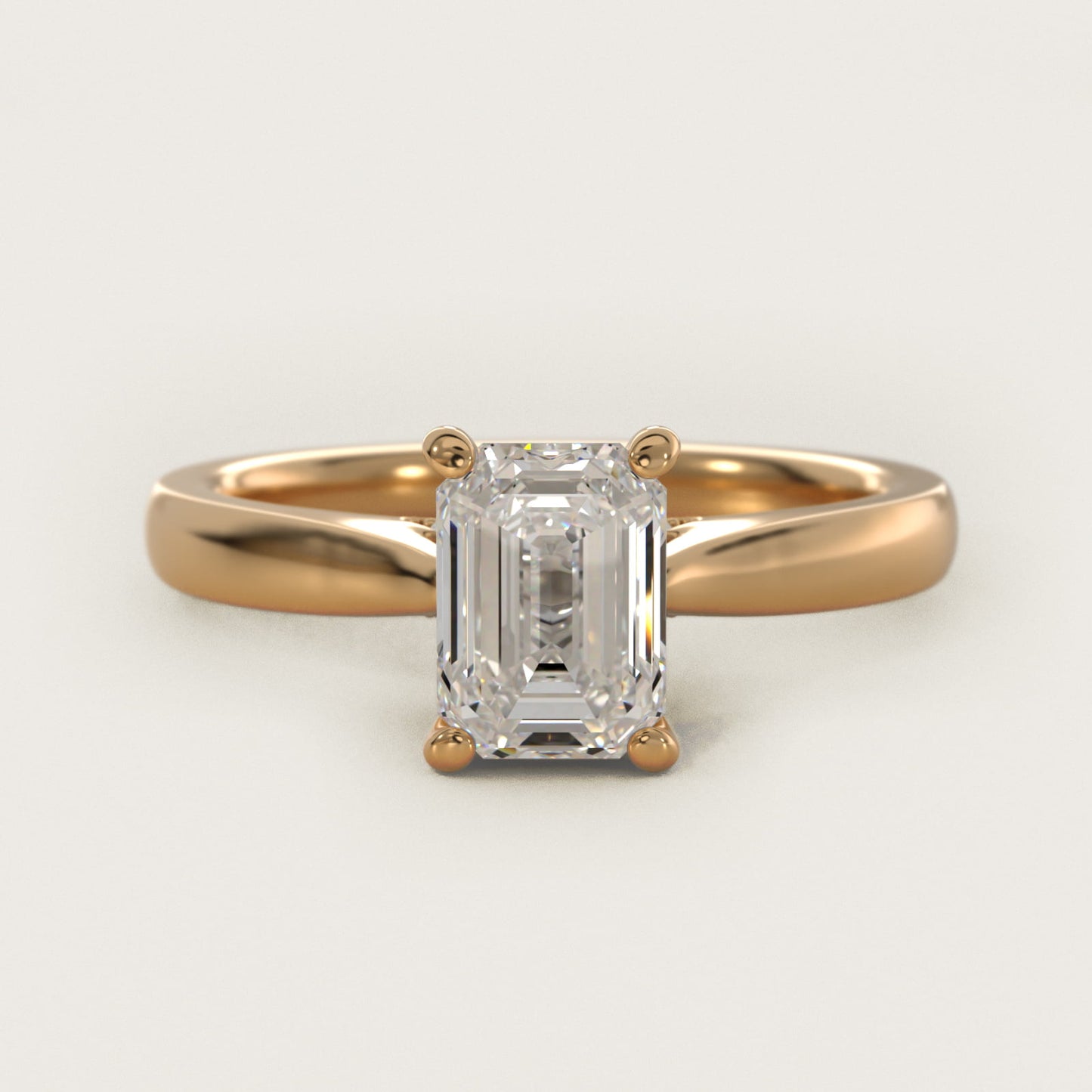 Tapered Solitaire Engagement Ring With Pav? Accent In 18k Yellow Gold By James Allen - Emerald Center