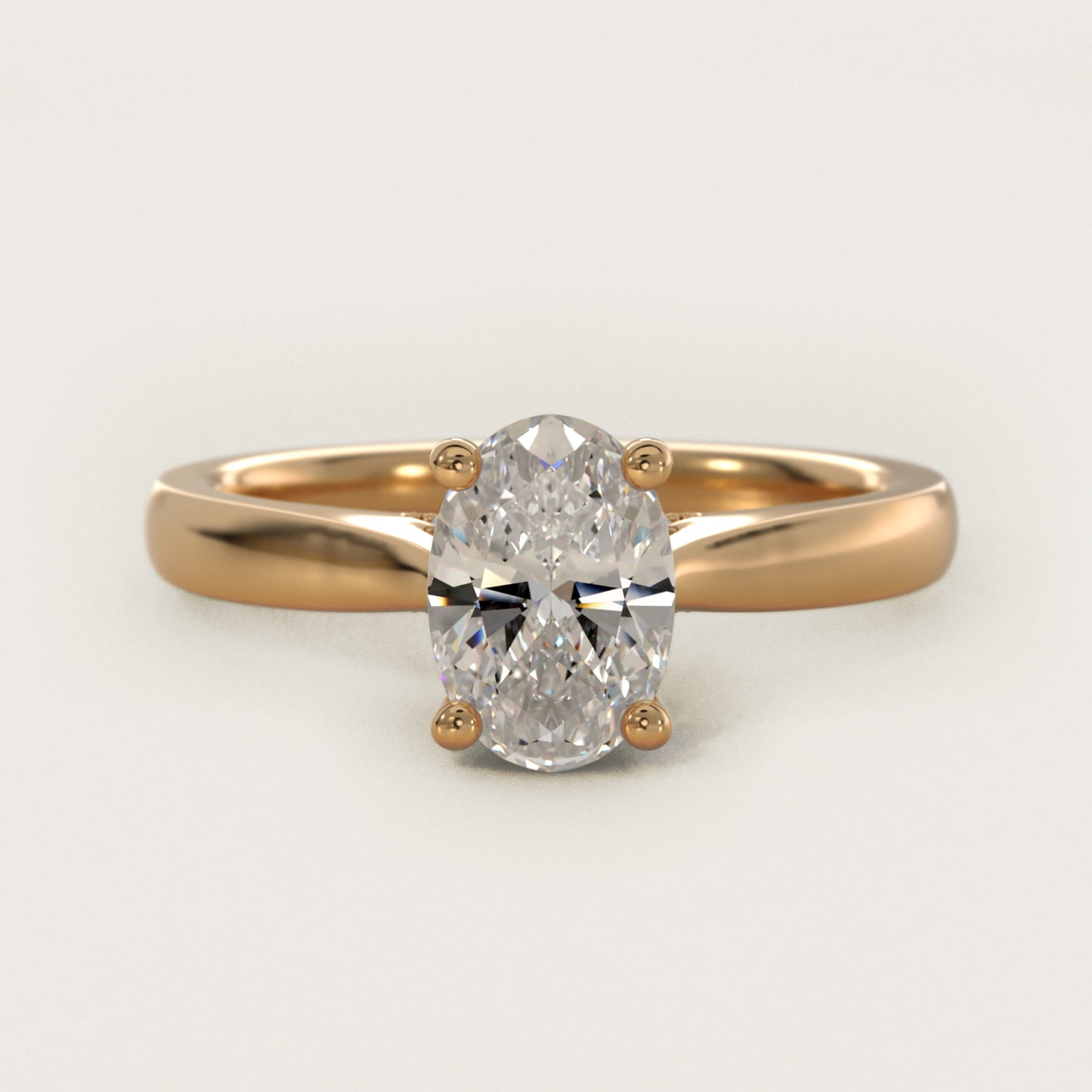 Tapered Solitaire Engagement Ring With PavŽ Accent In 14K Yellow Gold By James Allen - Oval Center