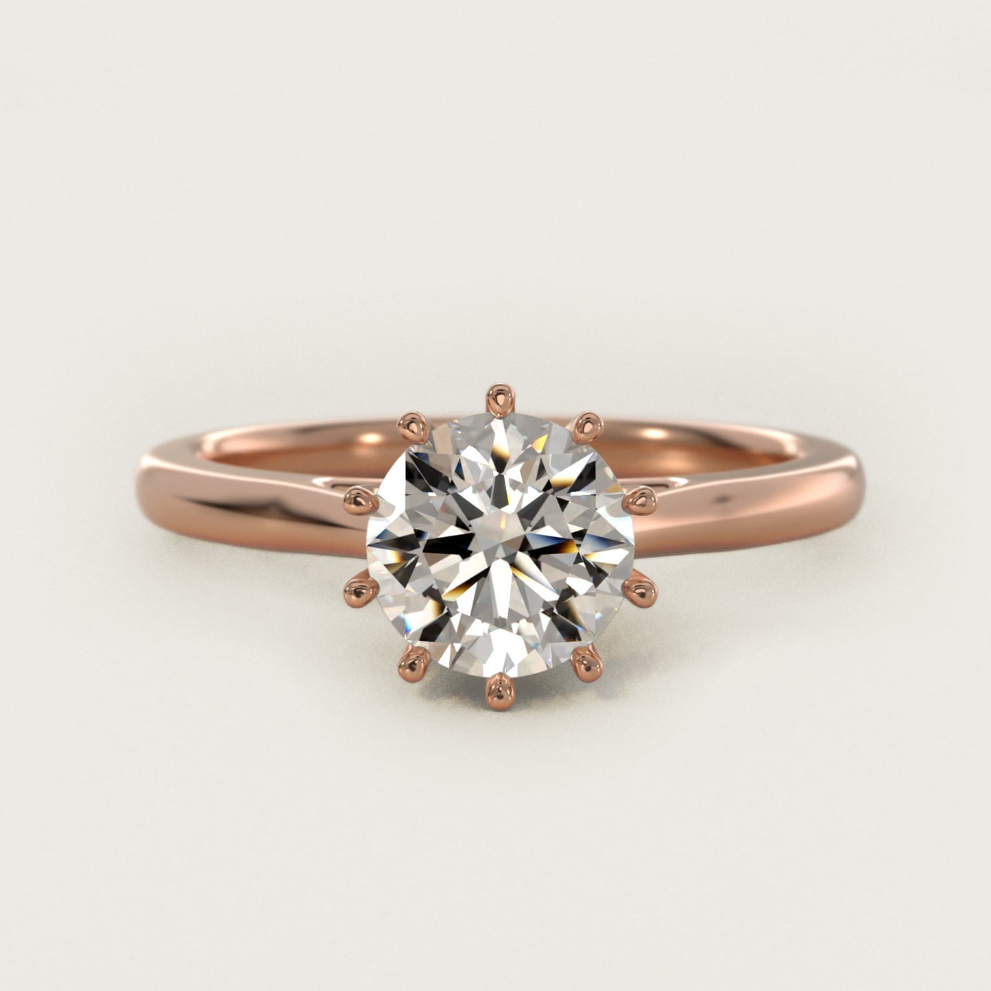 Ten Prong Solitaire Engagement Ring In 18k Rose Gold By James Allen - Round Center