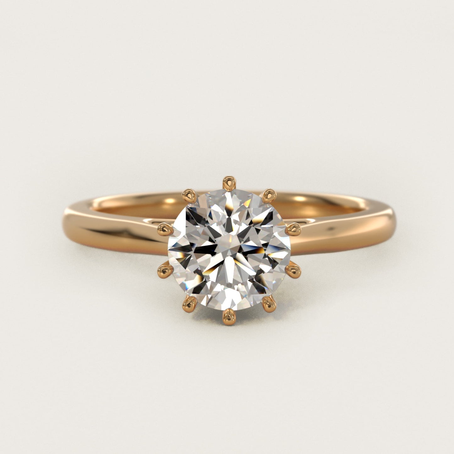 Ten Prong Solitaire Engagement Ring In 18k Yellow Gold By James Allen - Round Center