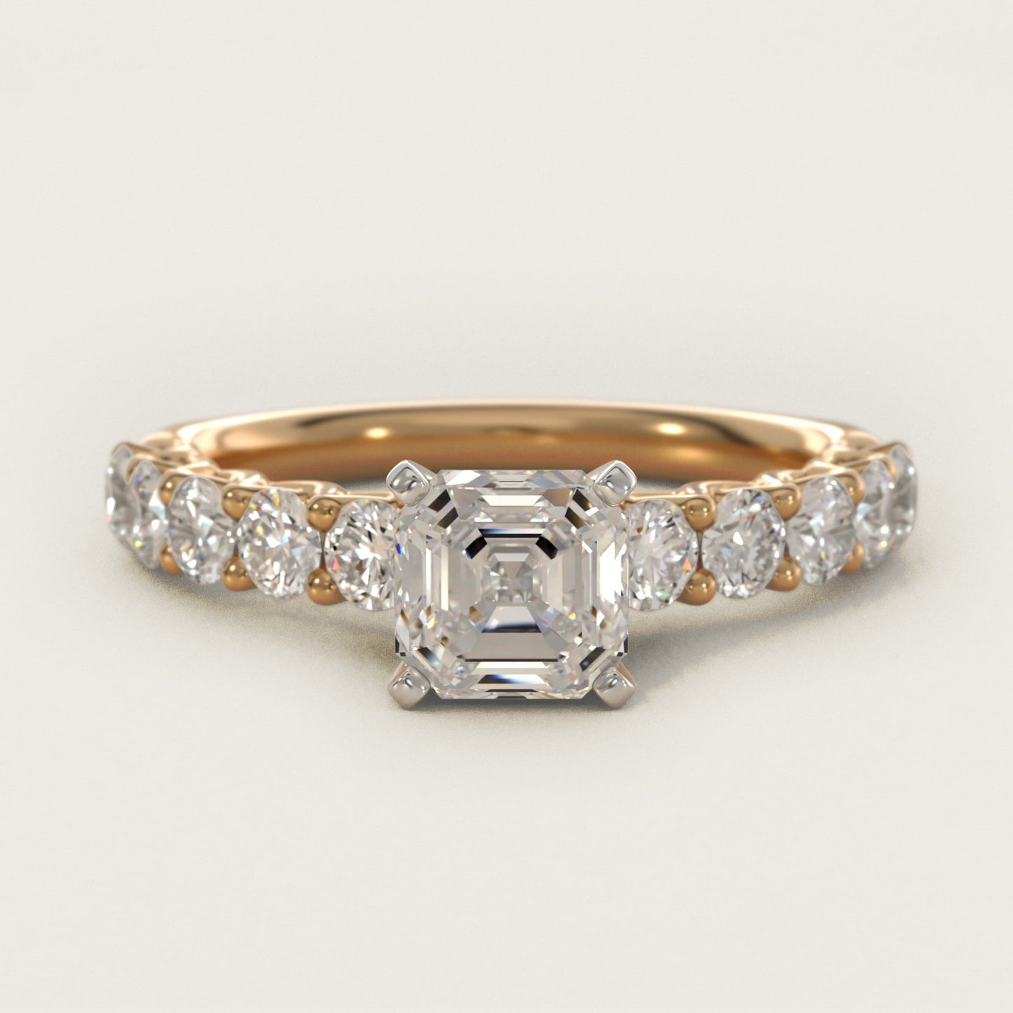 Tessere Diamond Engagement Ring in 14K Yellow Gold (5/8 ct. tw.) - Asscher Center