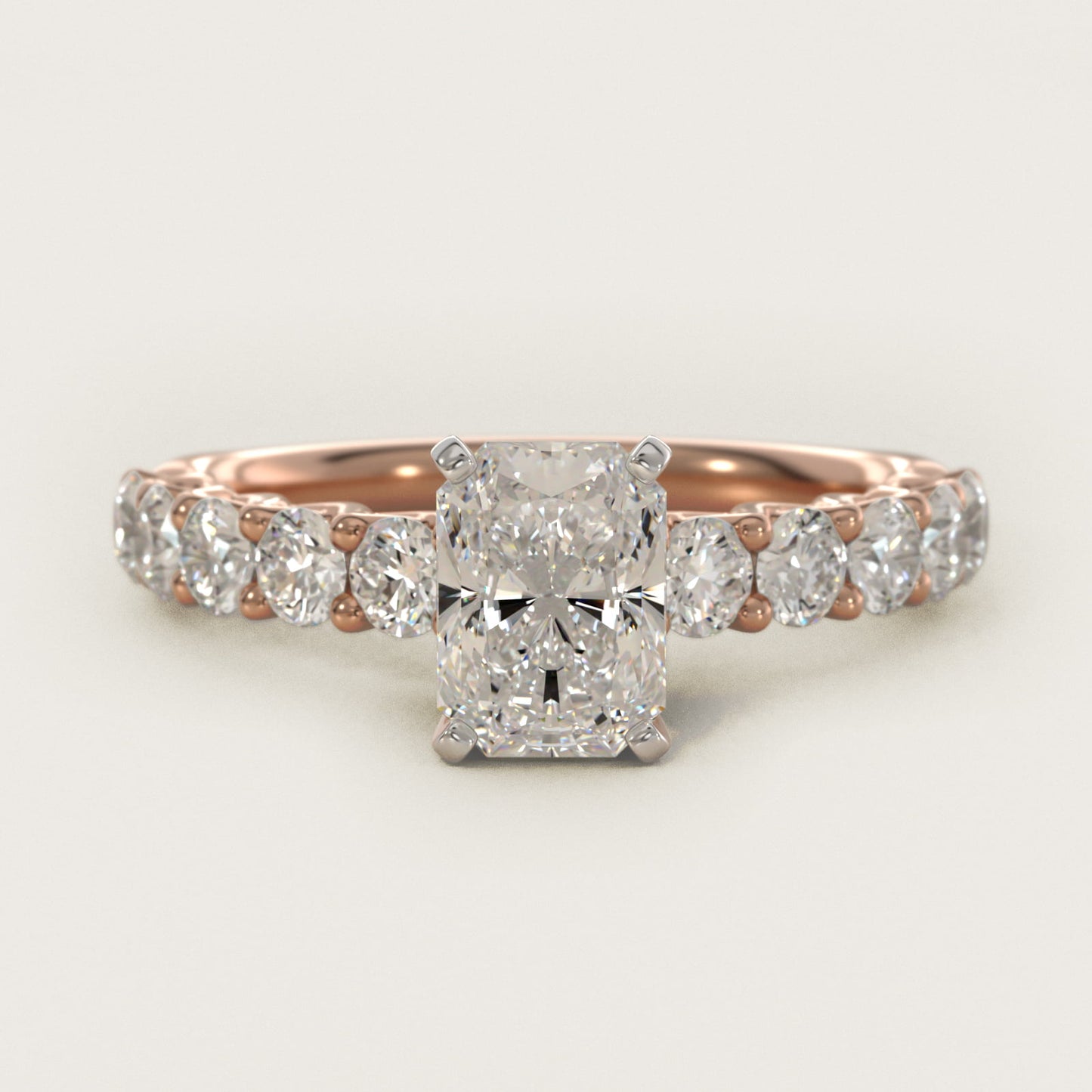 Tessere Diamond Engagement Ring in 14k Rose Gold (5/8 ct. tw.) - Radiant Center