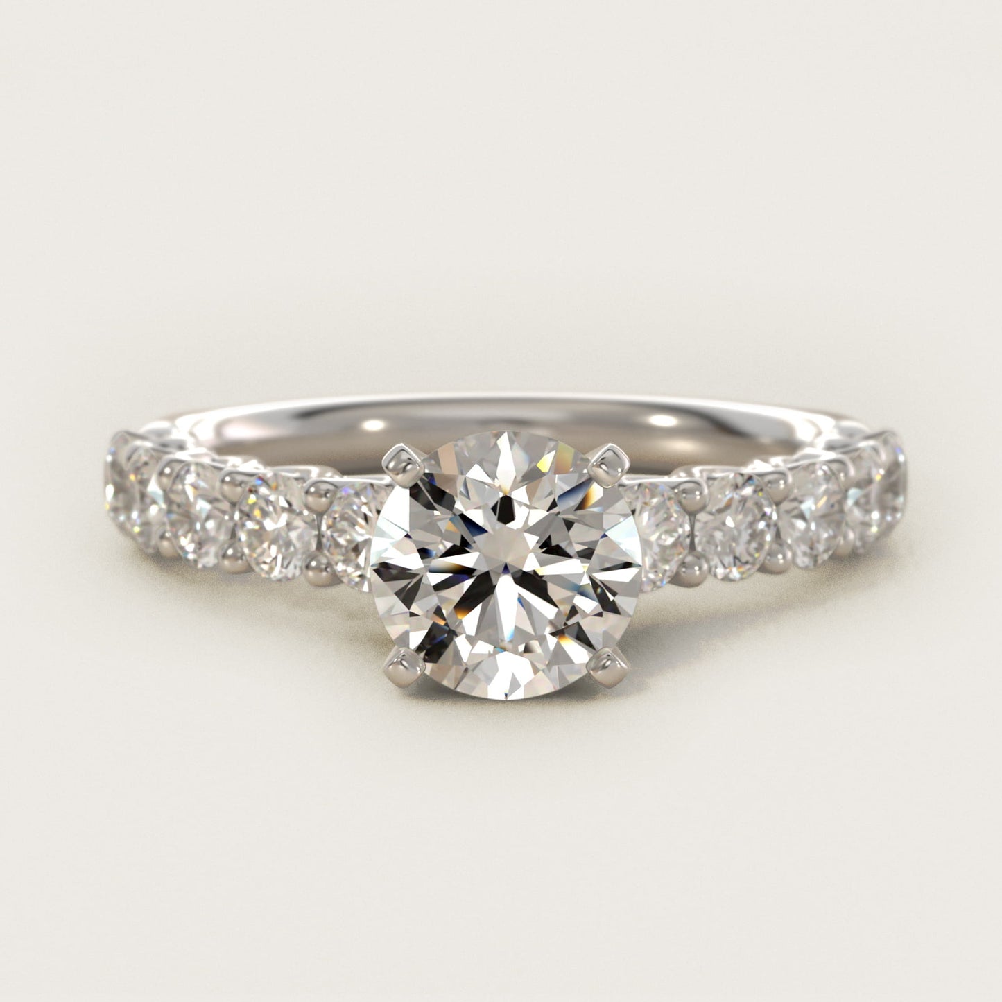 Tessere Diamond Engagement Ring in Platinum (5/8 ct. tw.) - Round Center