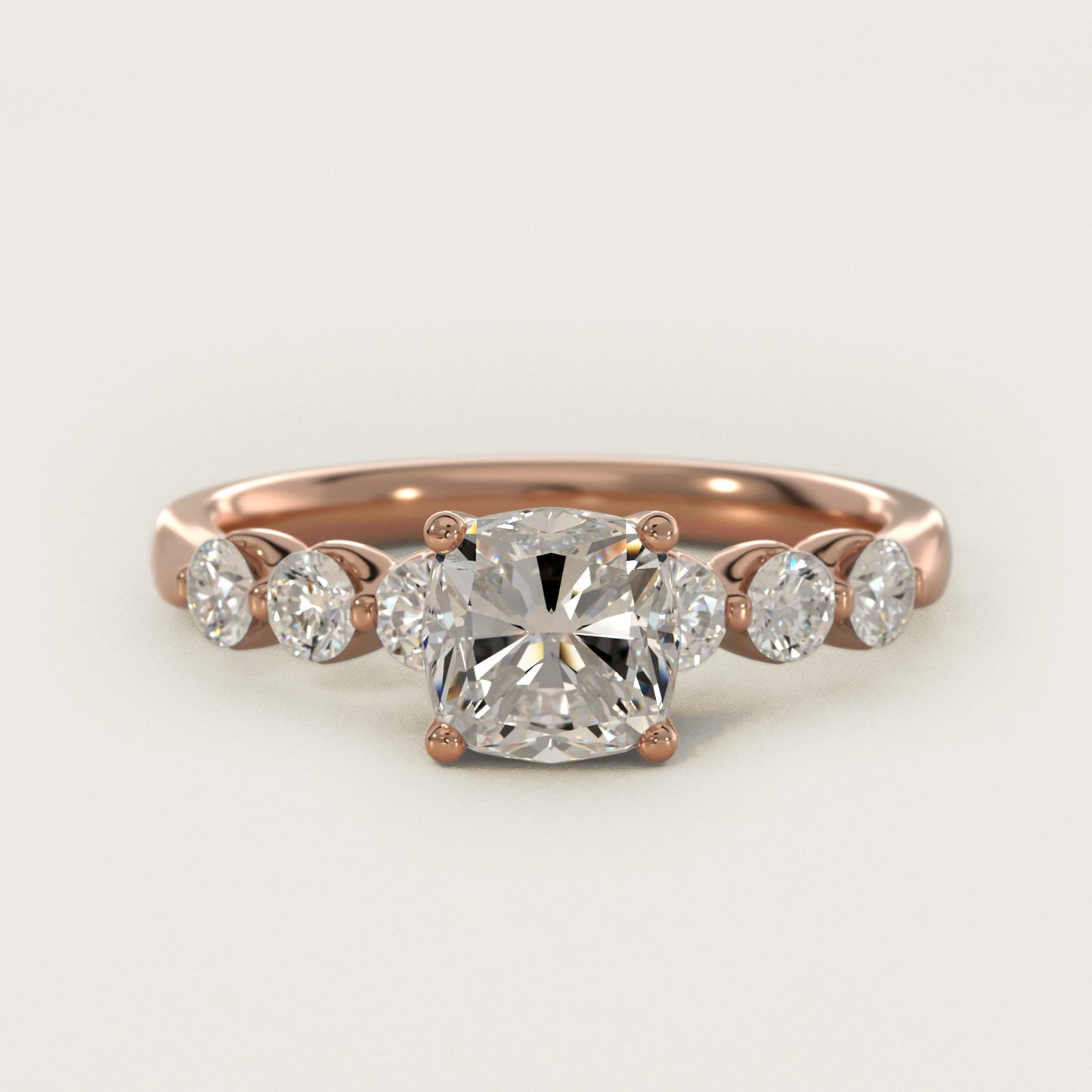 The Gallery Collection™ Floating Diamond Engagement Ring in 14k Rose Gold (1/3 ct. tw.) - Cushion Center