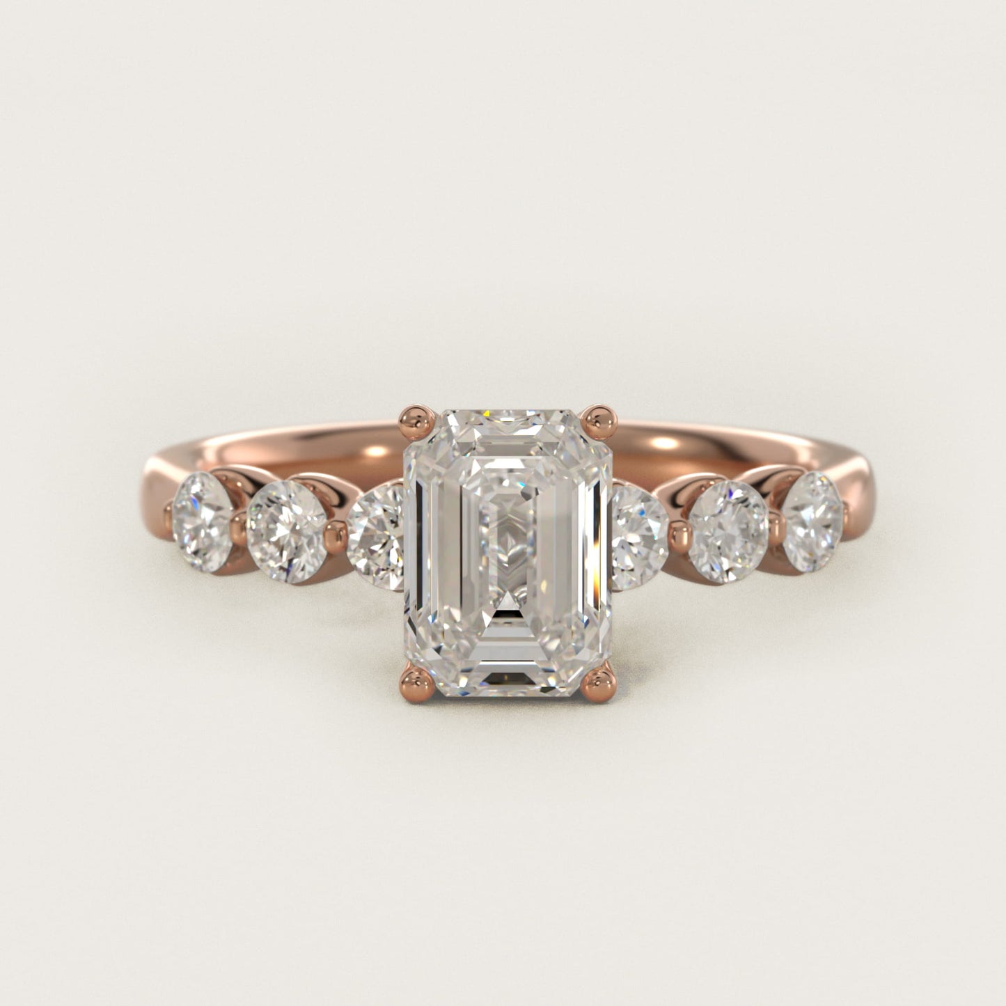 The Gallery Collection™ Floating Diamond Engagement Ring in 14k Rose Gold (1/3 ct. tw.) - Emerald Center