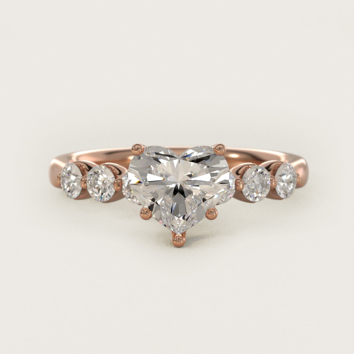 The Gallery Collection™ Floating Diamond Engagement Ring in 14k Rose Gold (1/3 ct. tw.) - Heart Center