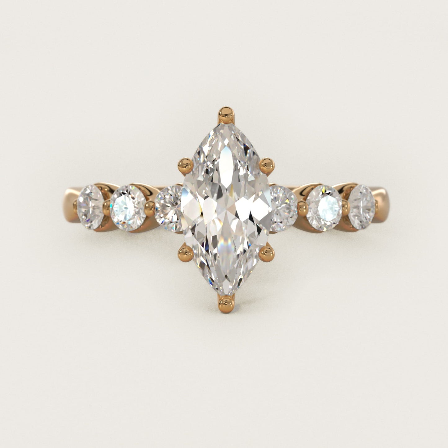 The Gallery Collection™ Floating Diamond Engagement Ring in 18k Yellow Gold (1/3 ct. tw.) - Marquise Center
