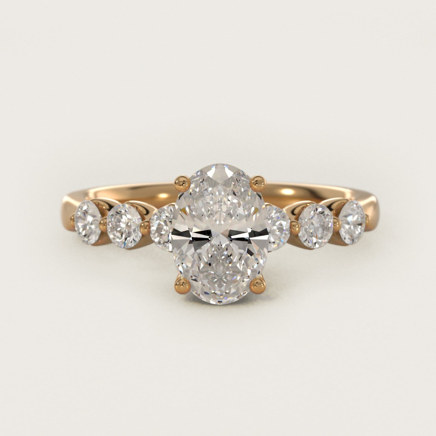 The Gallery Collection™ Floating Diamond Engagement Ring in 18k Yellow Gold (1/3 ct. tw.) - Oval Center