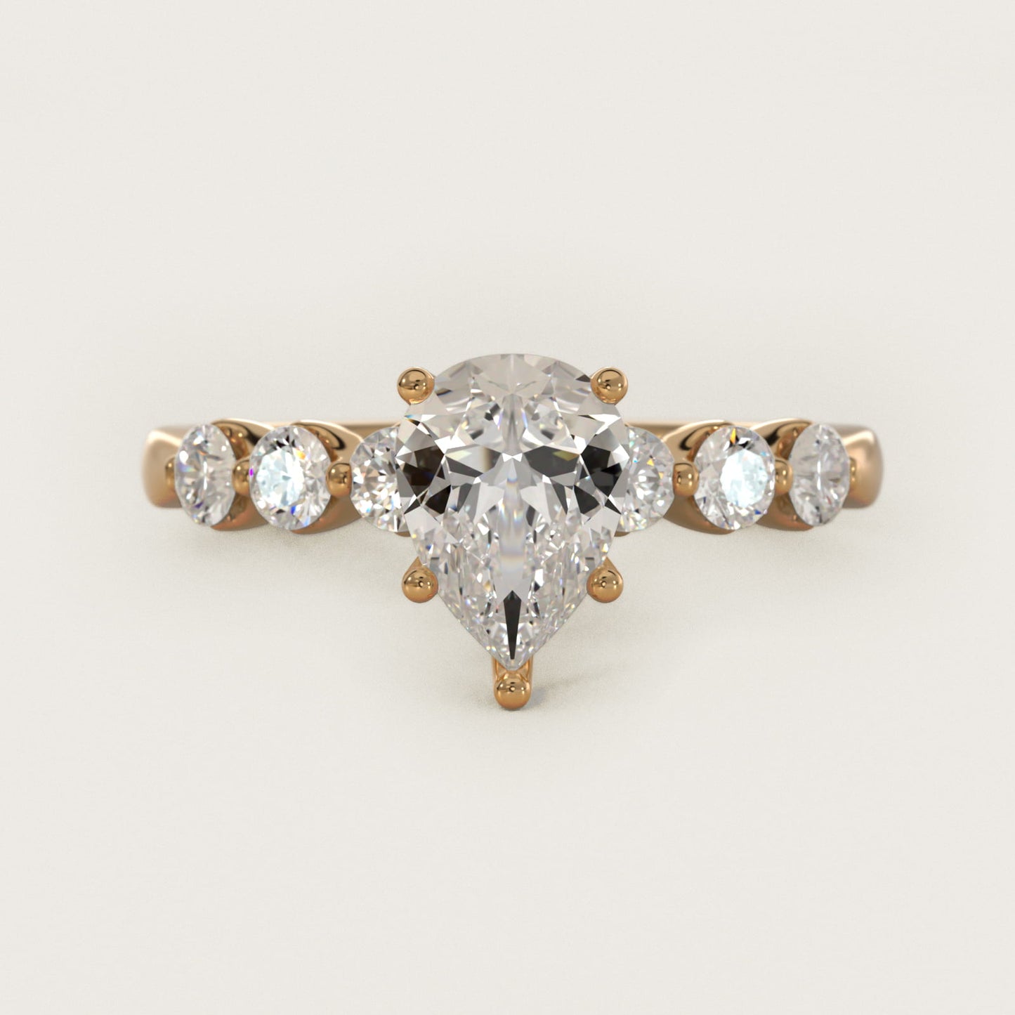 The Gallery Collection™ Floating Diamond Engagement Ring in 18k Yellow Gold (1/3 ct. tw.) - Pear Center