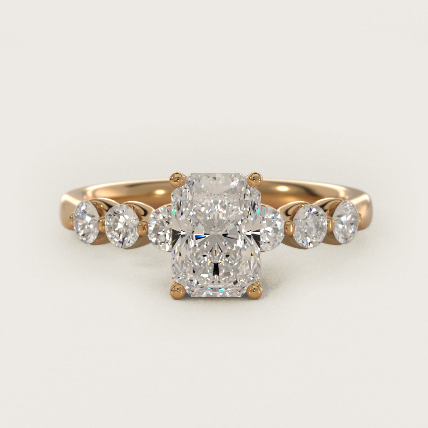 The Gallery Collection™ Floating Diamond Engagement Ring in 18k Yellow Gold (1/3 ct. tw.) - Radiant Center