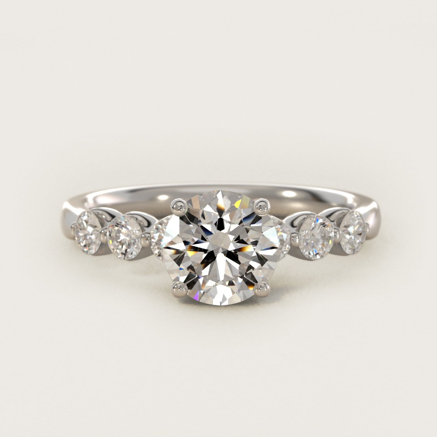 The Gallery Collection™ Floating Diamond Engagement Ring in 14k White Gold (1/3 ct. tw.) - Round Center