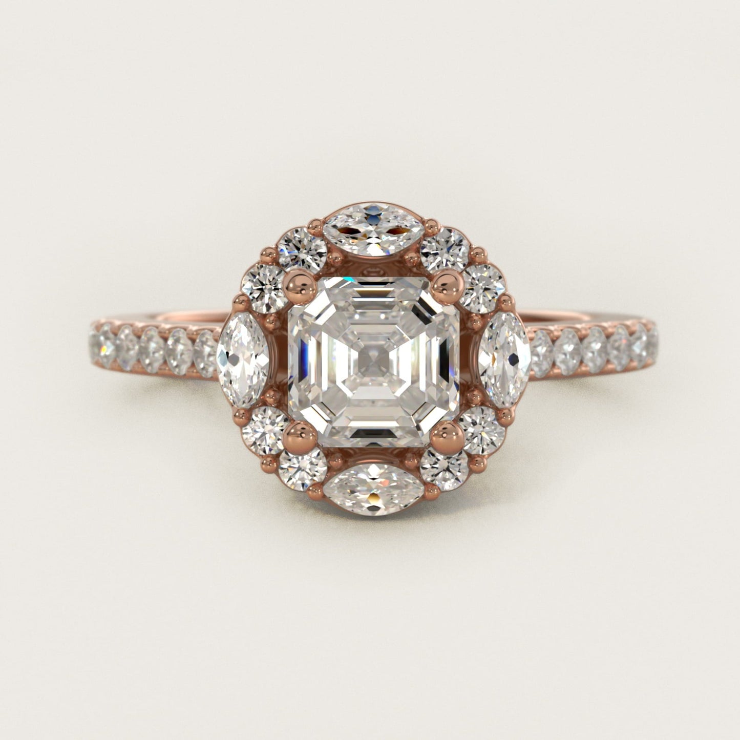 The Ritz Oval Halo Diamond Engagement Ring in 18k Rose Gold (1/2 ct. tw.) - Asscher Center