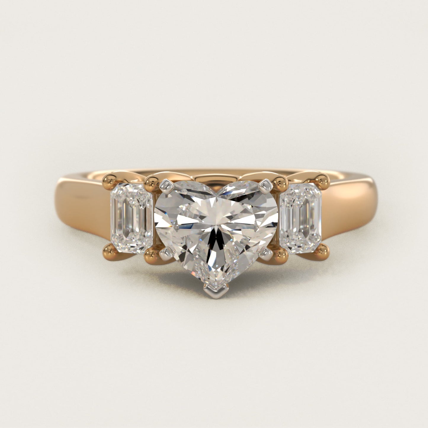 Three-Stone Emerald-Cut Diamond Engagement Ring in 14K Yellow Gold (1/3 ct tw.) By Zac Zac Posen - Heart Center