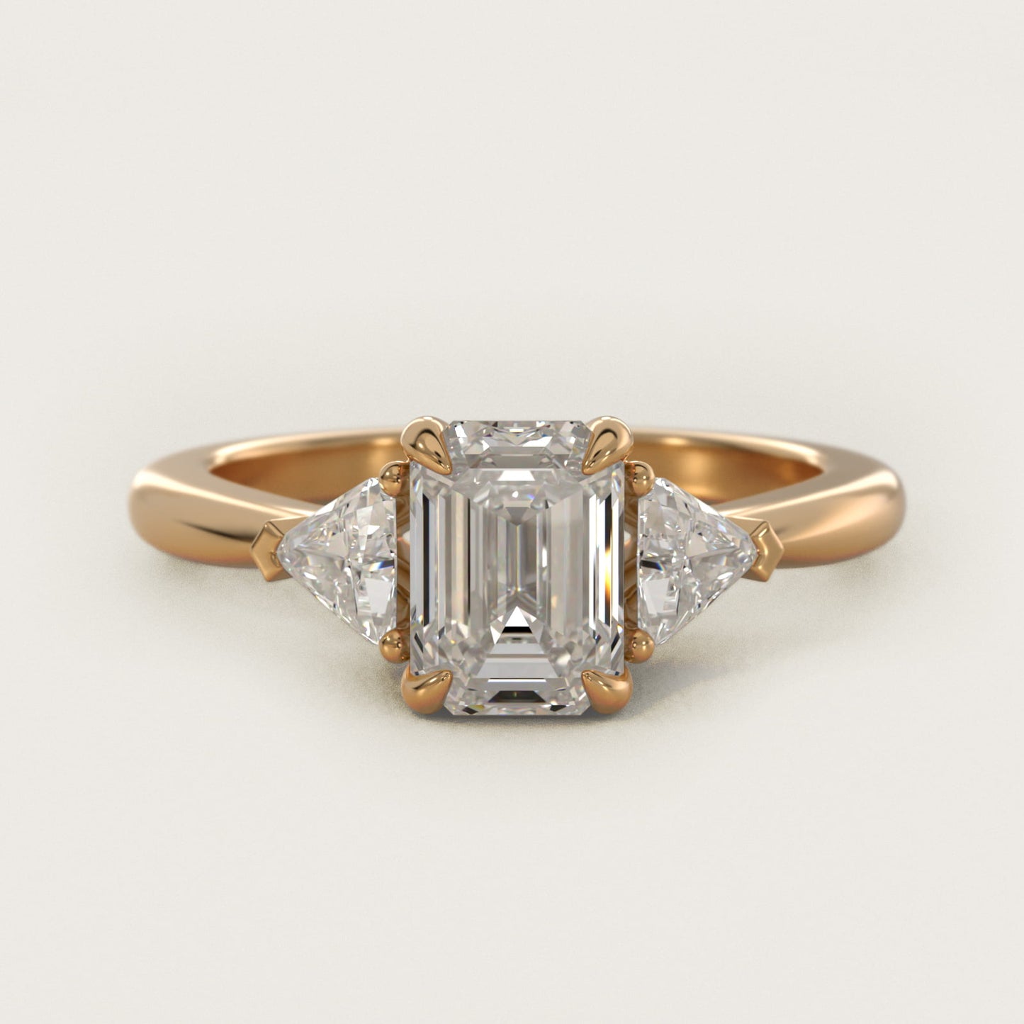 Three-Stone Trillion Diamond Engagement Ring in 14K Yellow Gold (1/3 ct. tw.) - Emerald Center