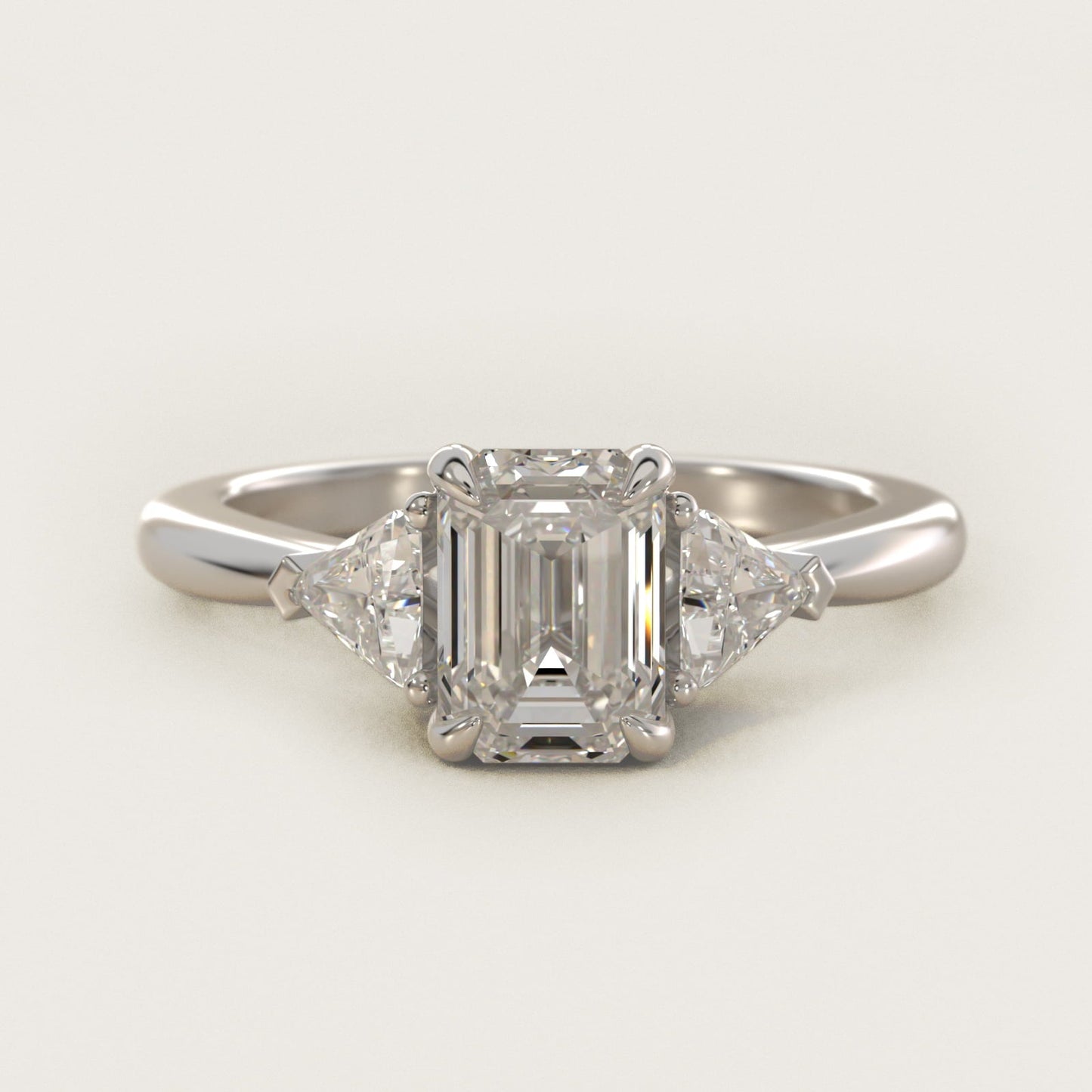 Three-Stone Trillion Diamond Engagement Ring in Platinum (1/3 ct. tw.) - Emerald Center