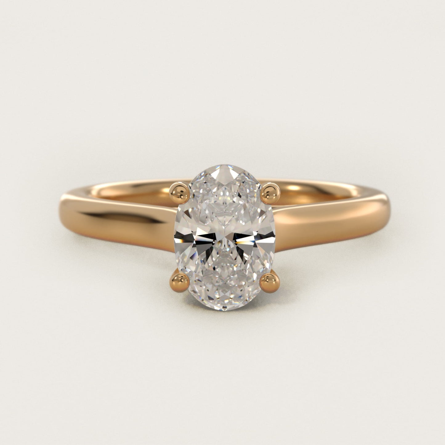Twist Bridge Solitaire Engagement Ring in 14k Yellow Gold - Oval Center