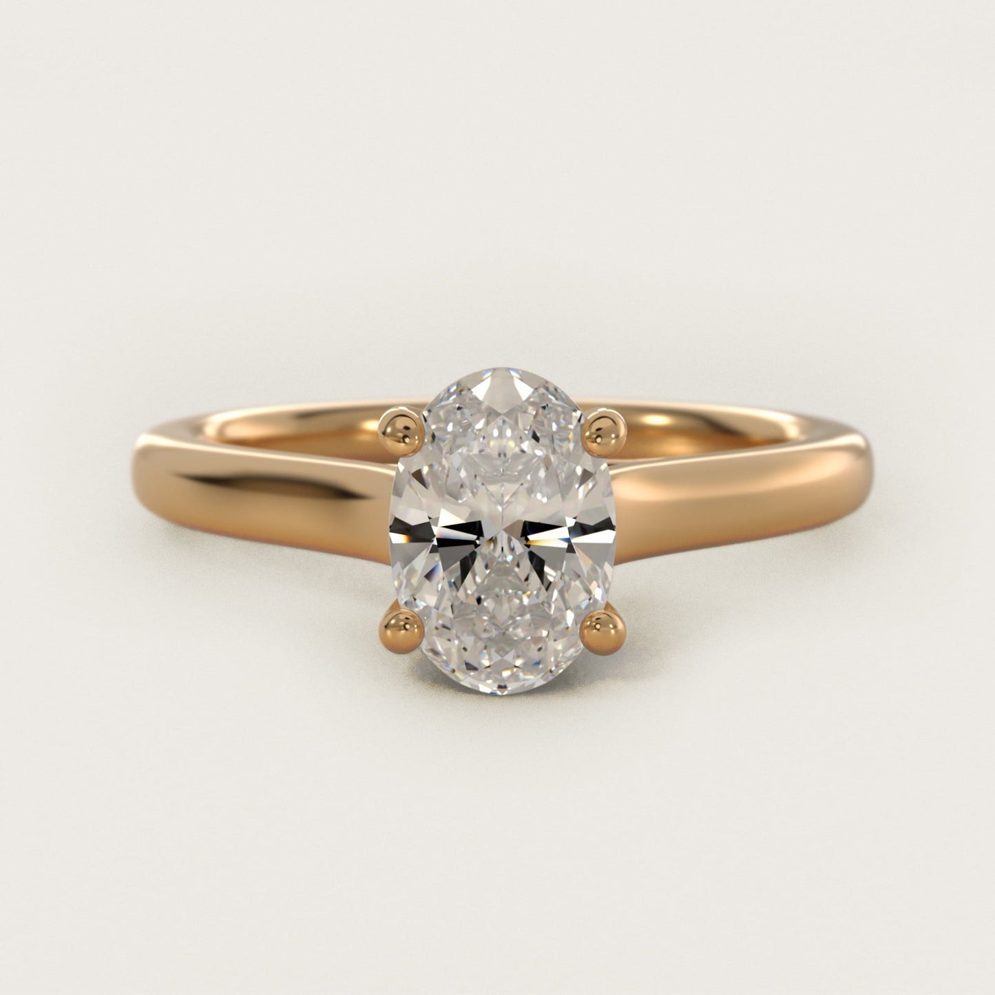 Twist Bridge Solitaire Engagement Ring in 18k Yellow Gold - Oval Center