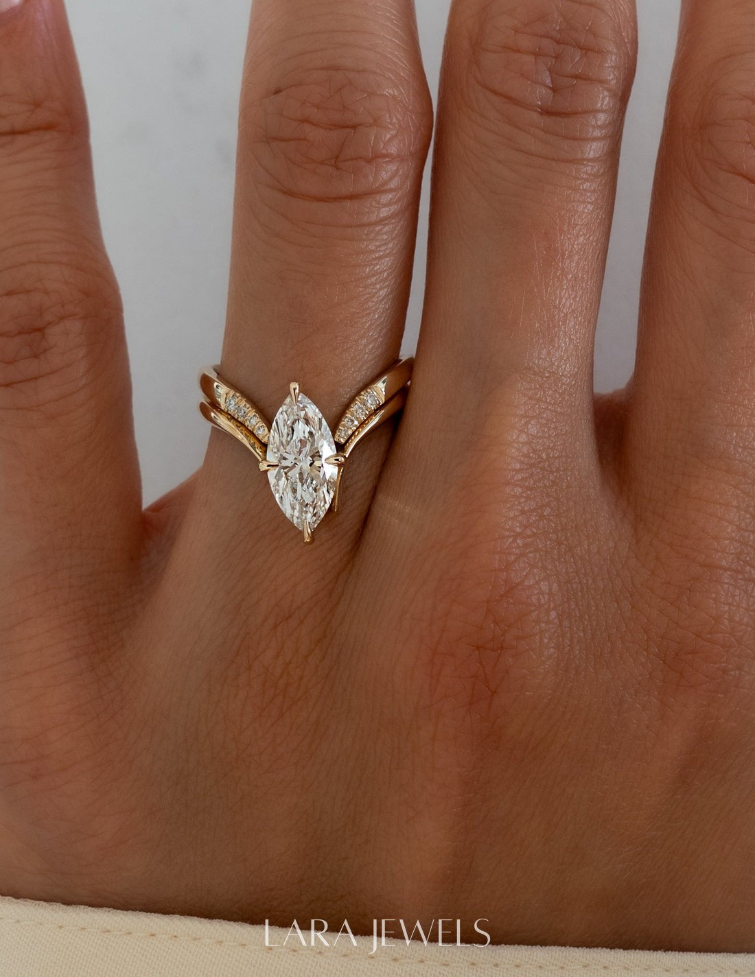2.0 CT Marquise Lab Grown Diamond Solitaire Style Bridal Set-Kelvin