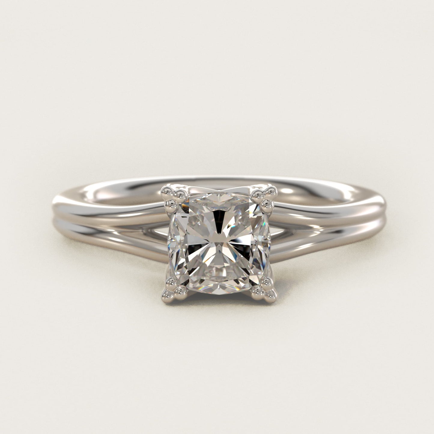 Woven Solitaire Engagement Ring In Platinum By James Allen - Cushion Center