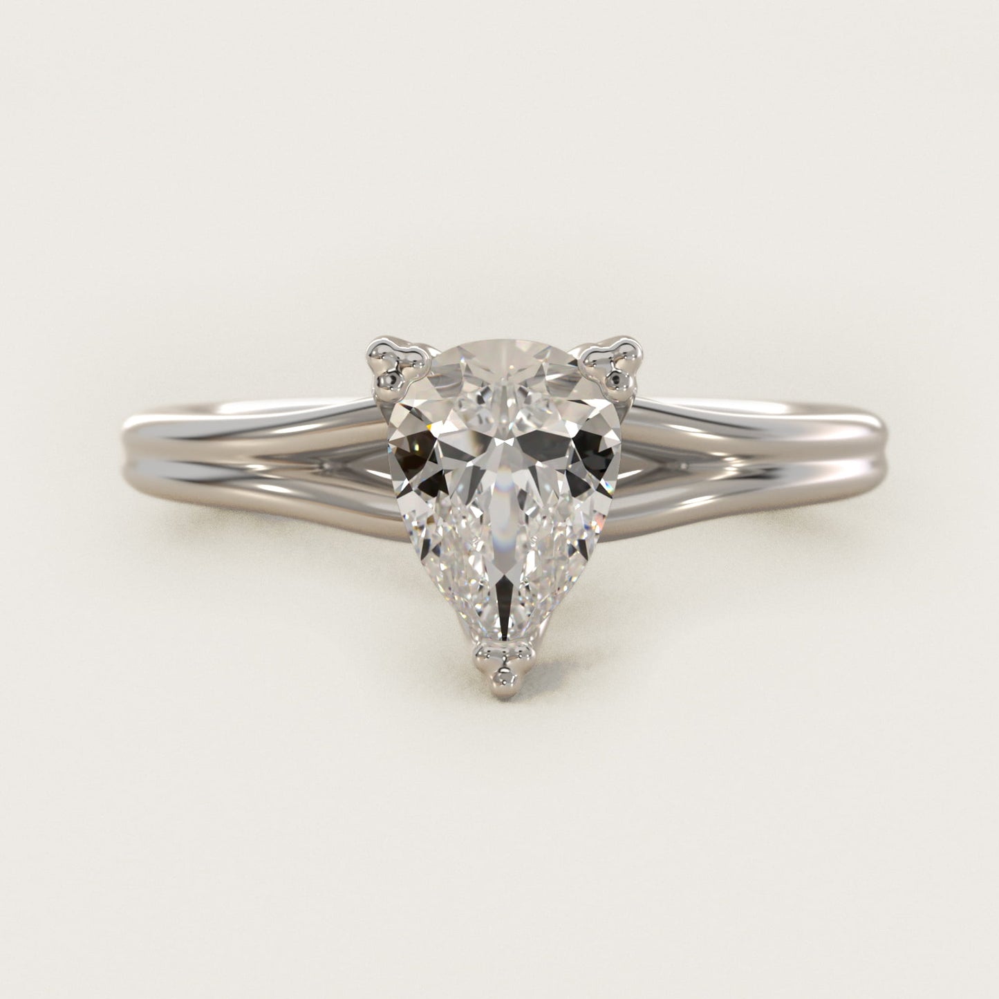 Woven Solitaire Engagement Ring In Platinum By James Allen - Pear Center