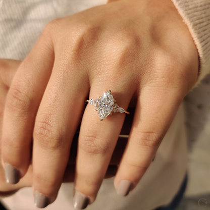 Marquise Engagement Ring In Muse Setting