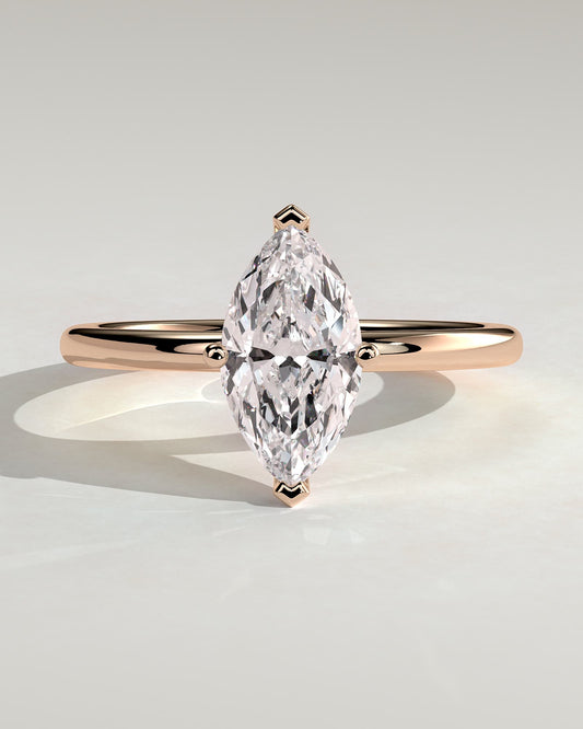 Sherry - Marquise Claw Solitaire Engagement Ring - Rose Gold