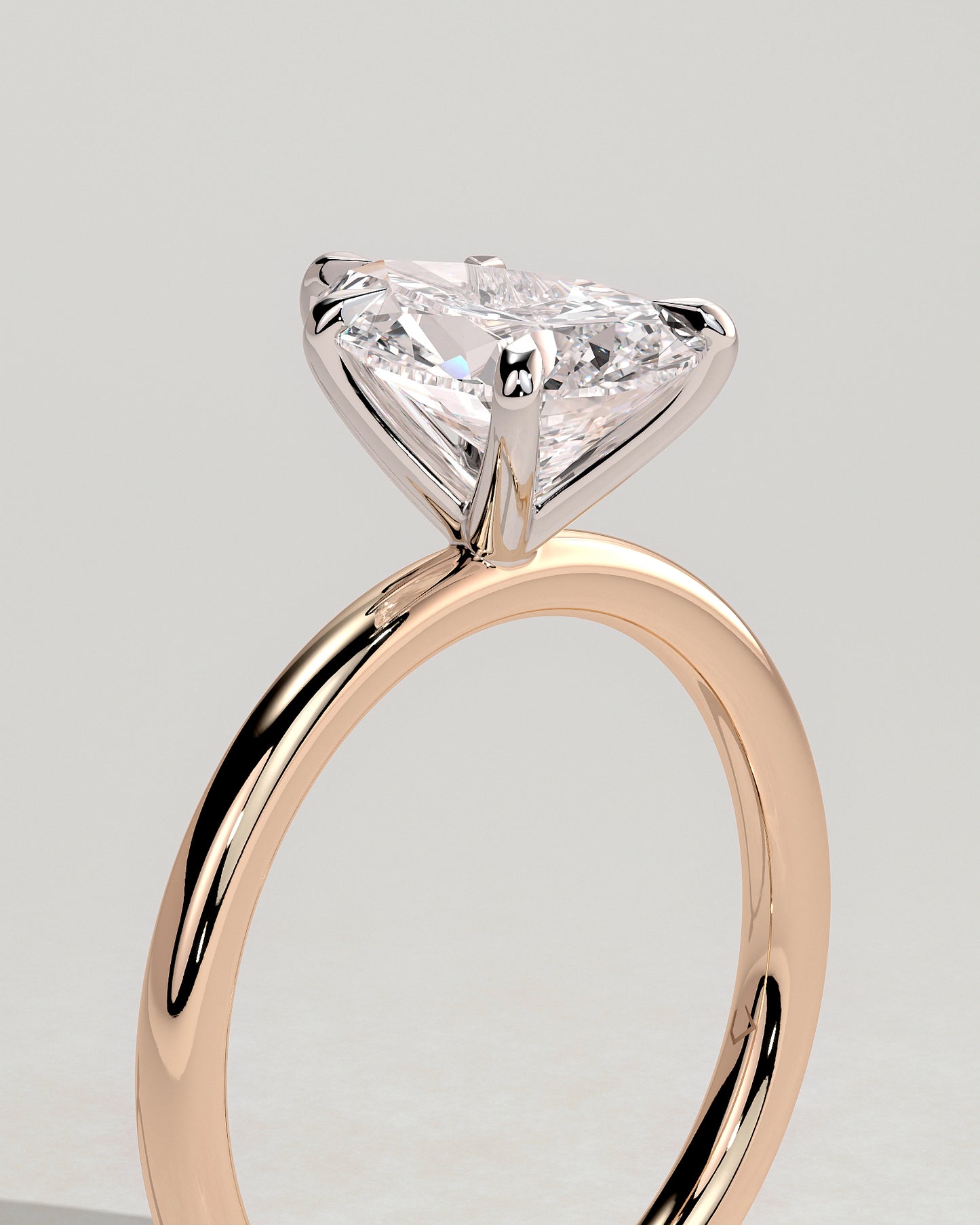 Alia - Pear Claw Solitaire Engagement Ring - Rose Two-Tone - Rose Two-Tone 2ct