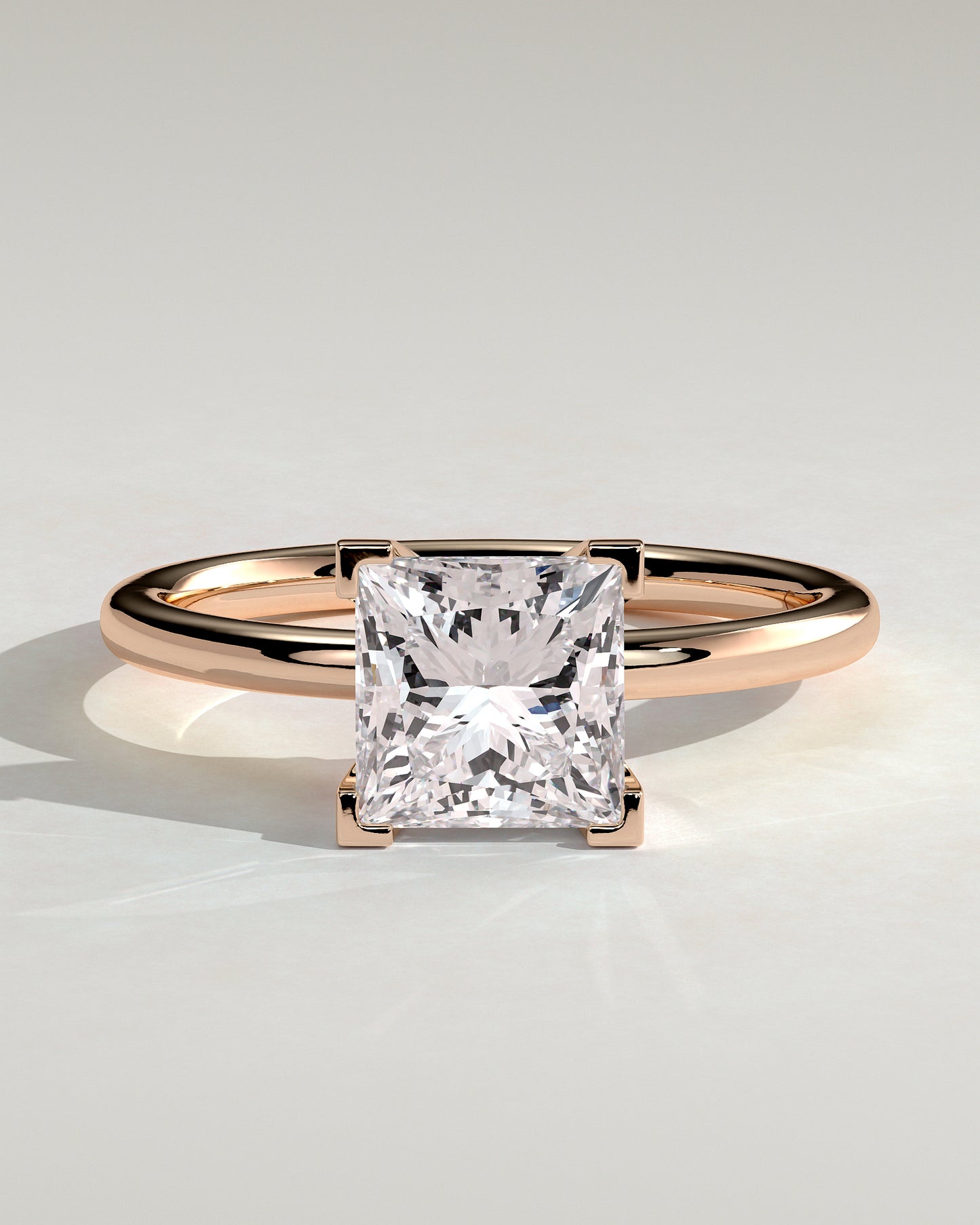 Glinda - Princess Claw Solitaire Engagement Ring - Rose Gold - Rose Gold 2ct