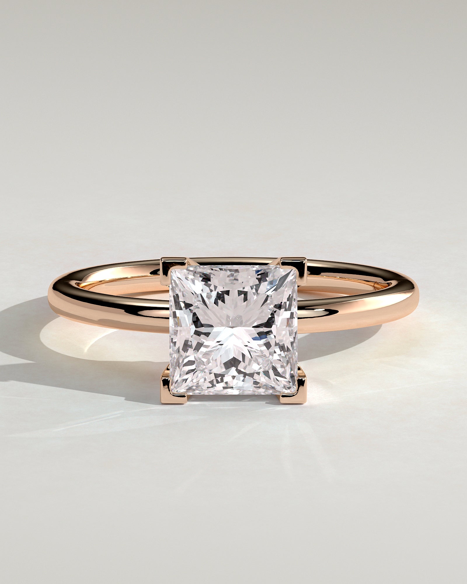 Glinda - Princess Claw Solitaire Engagement Ring - Rose Gold - Rose Gold 2ct