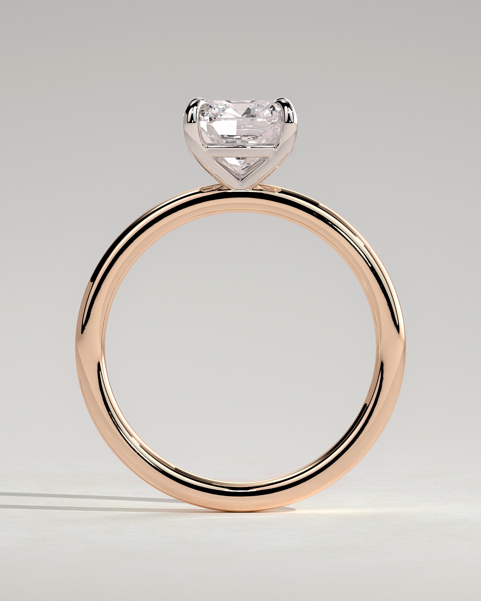 Hazel - Cushion Claw Solitaire Engagement Ring - Rose Two-Tone - Rose Two-Tone 2ct