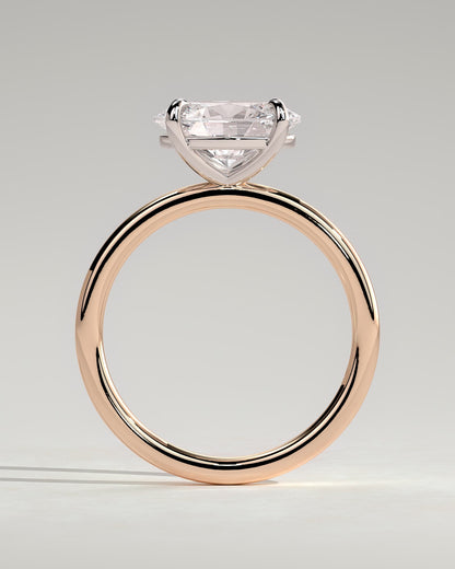 Dotti - Oval East West Claw Solitaire Engagement Ring - Rose Two-Tone