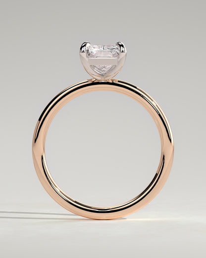 Judy - Radiant Claw Solitaire Engagement Ring - Rose Two-Tone