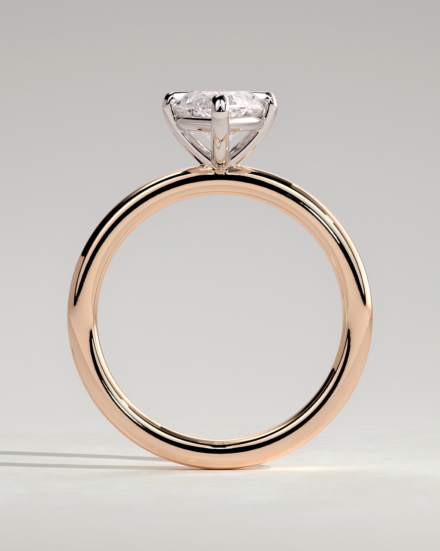 Genevieve - Marquise Claw Solitaire Engagement Ring - Rose Two-Tone - Rose Two-Tone 2ct