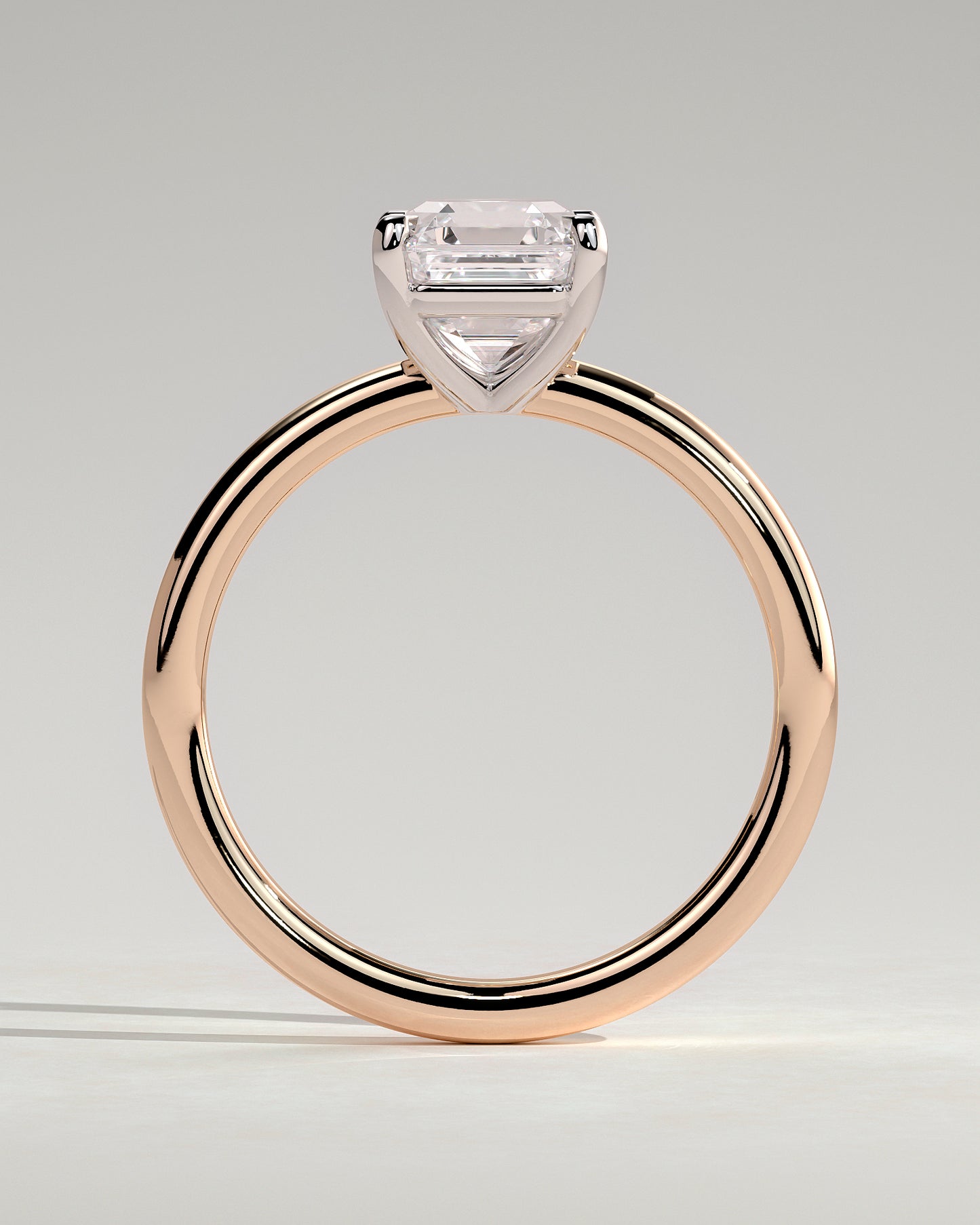 Emmy - Asscher Claw Solitaire Engagement Ring - Rose Two-Tone - Rose Two-Tone 2ct