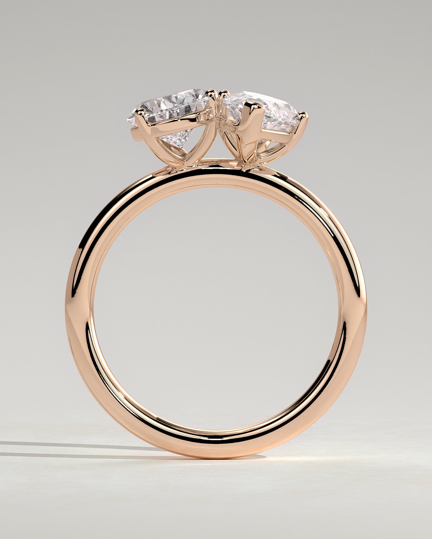 Dolly - Pear and Marquise Claw Toi et Moi Engagement Ring - Rose Gold - Rose Gold 2ct