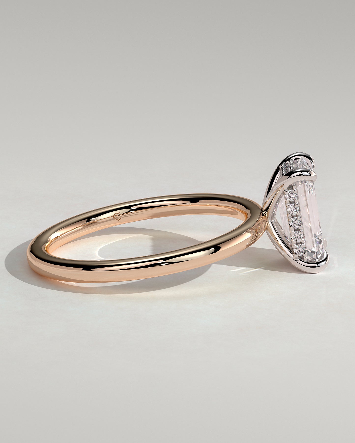 Alice - Emerald Claw Solitaire with Hidden Halo Engagement Ring - Rose Two-Tone - Rose Two-Tone 2ct