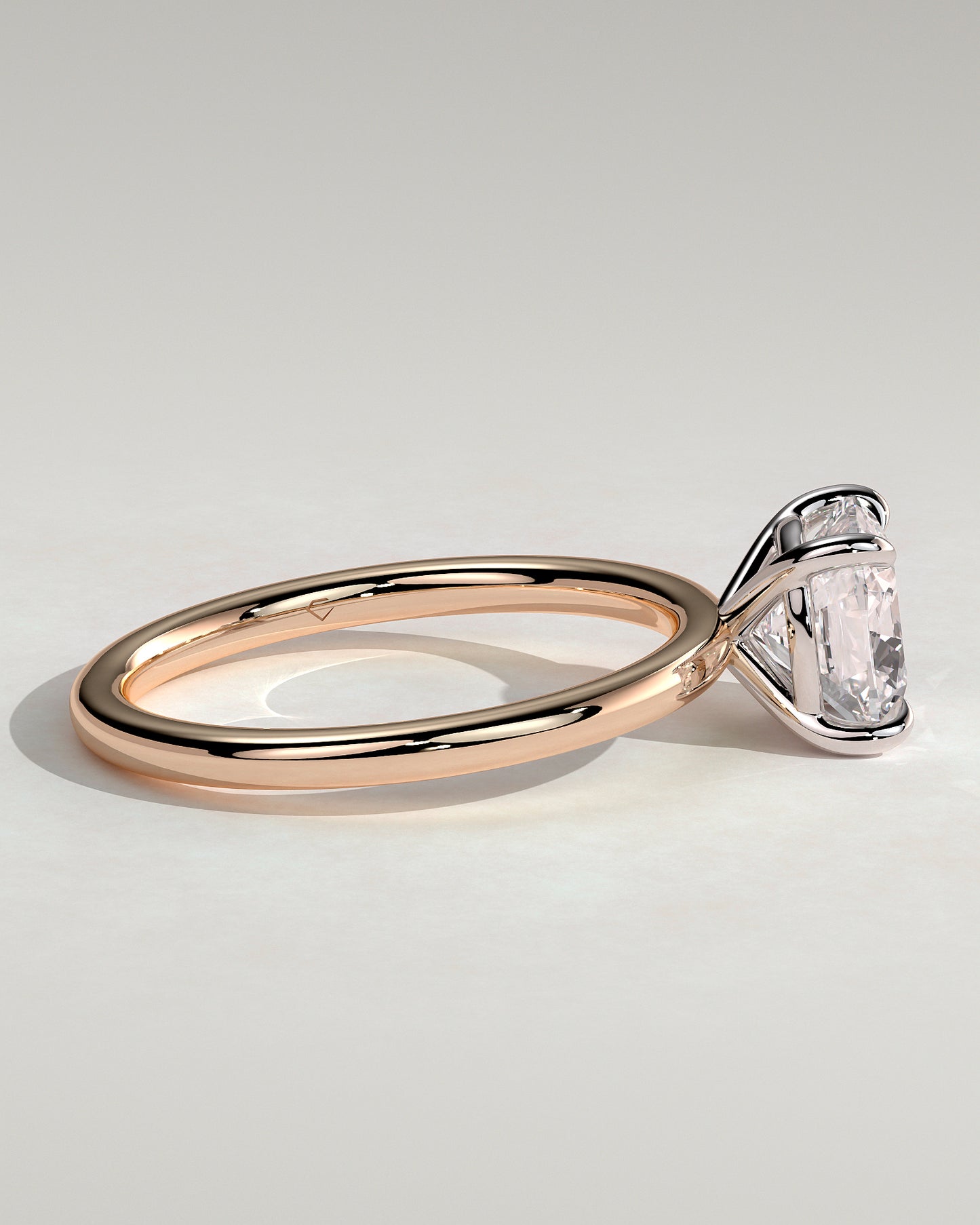 Hazel - Cushion Claw Solitaire Engagement Ring - Rose Two-Tone - Rose Two-Tone 2ct