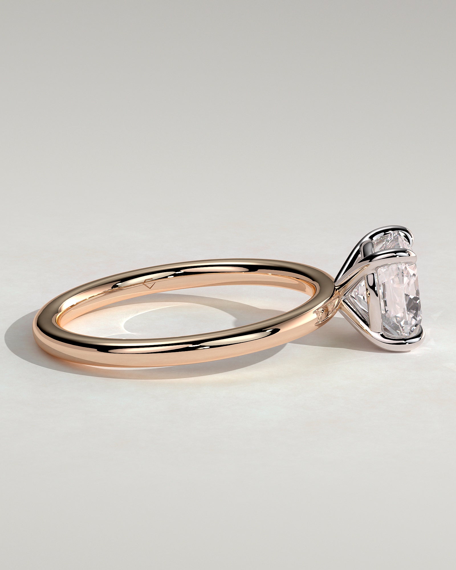 Hazel - Cushion Claw Solitaire Engagement Ring - Rose Two-Tone - Rose Two-Tone 2ct