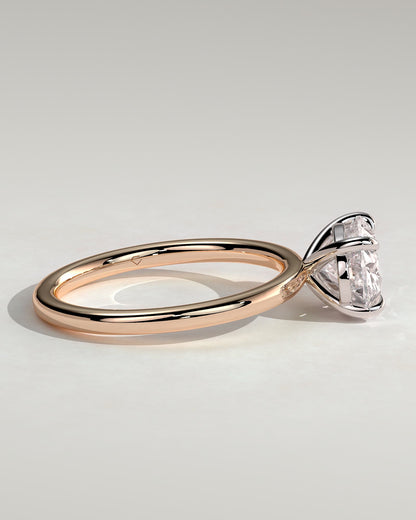 Dotti - Oval East West Claw Solitaire Engagement Ring - Rose Two-Tone