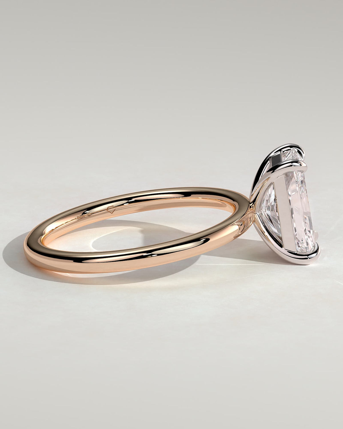 Judy - Radiant Claw Solitaire Engagement Ring - Rose Two-Tone