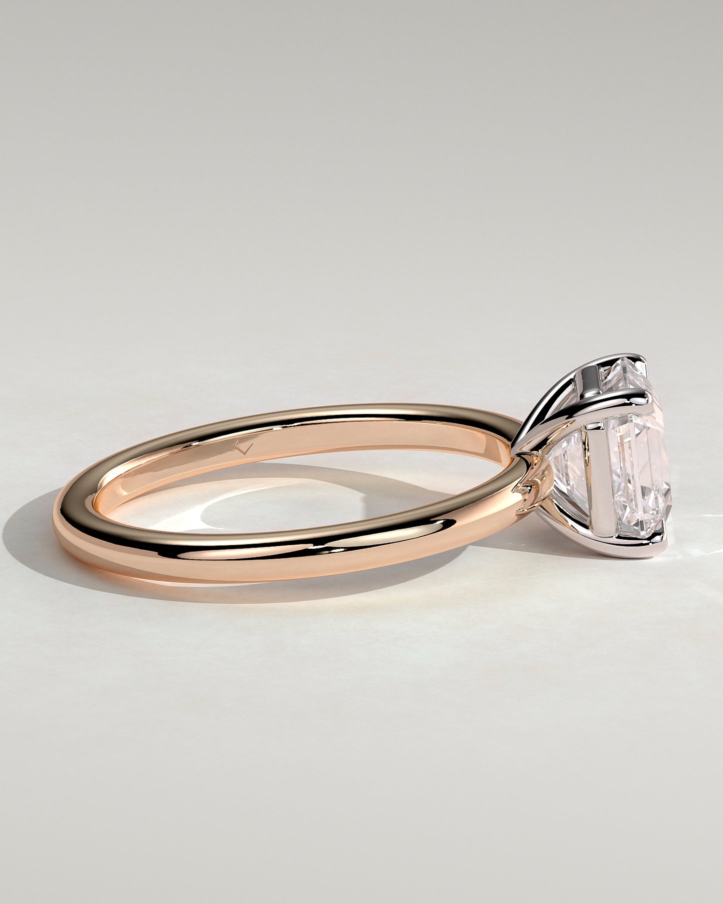 Emmy - Asscher Claw Solitaire Engagement Ring - Rose Two-Tone - Rose Two-Tone 2ct