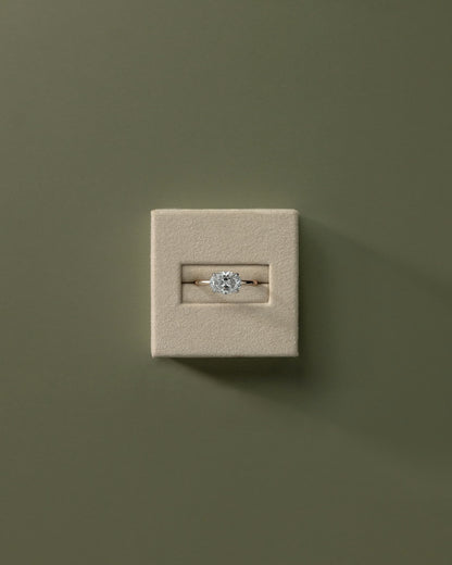 Dotti - Oval East West Claw Solitaire Engagement Ring - Rose Two-Tone