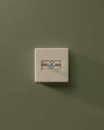 Kaylah - Statement Round Bezel Solitaire with Open Cathedral High Setting Engagement Ring - Rose Gold