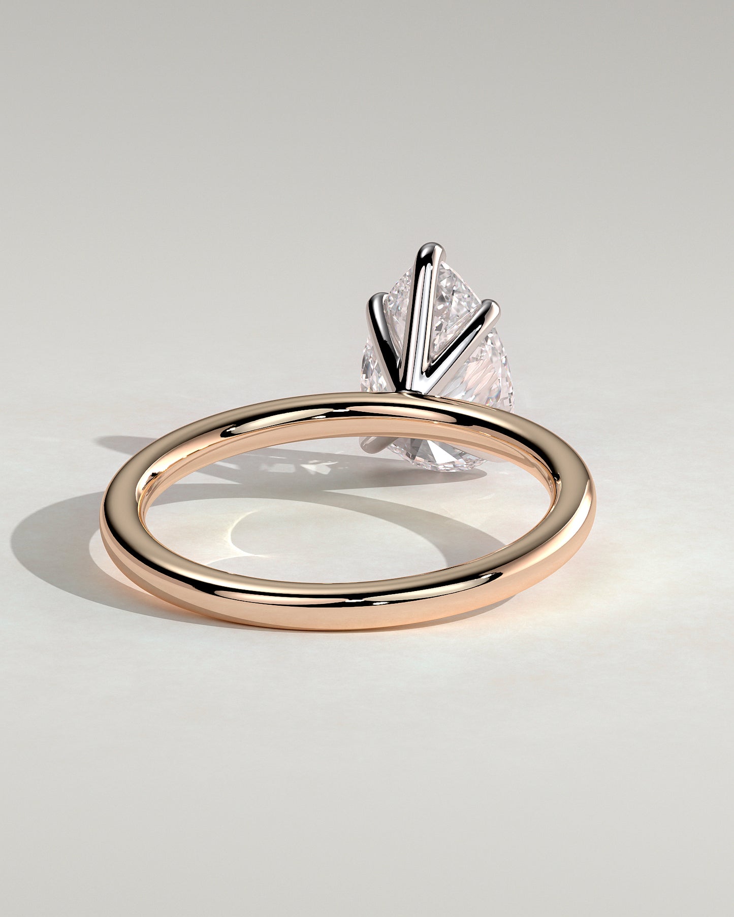 Alia - Pear Claw Solitaire Engagement Ring - Rose Two-Tone - Rose Two-Tone 2ct