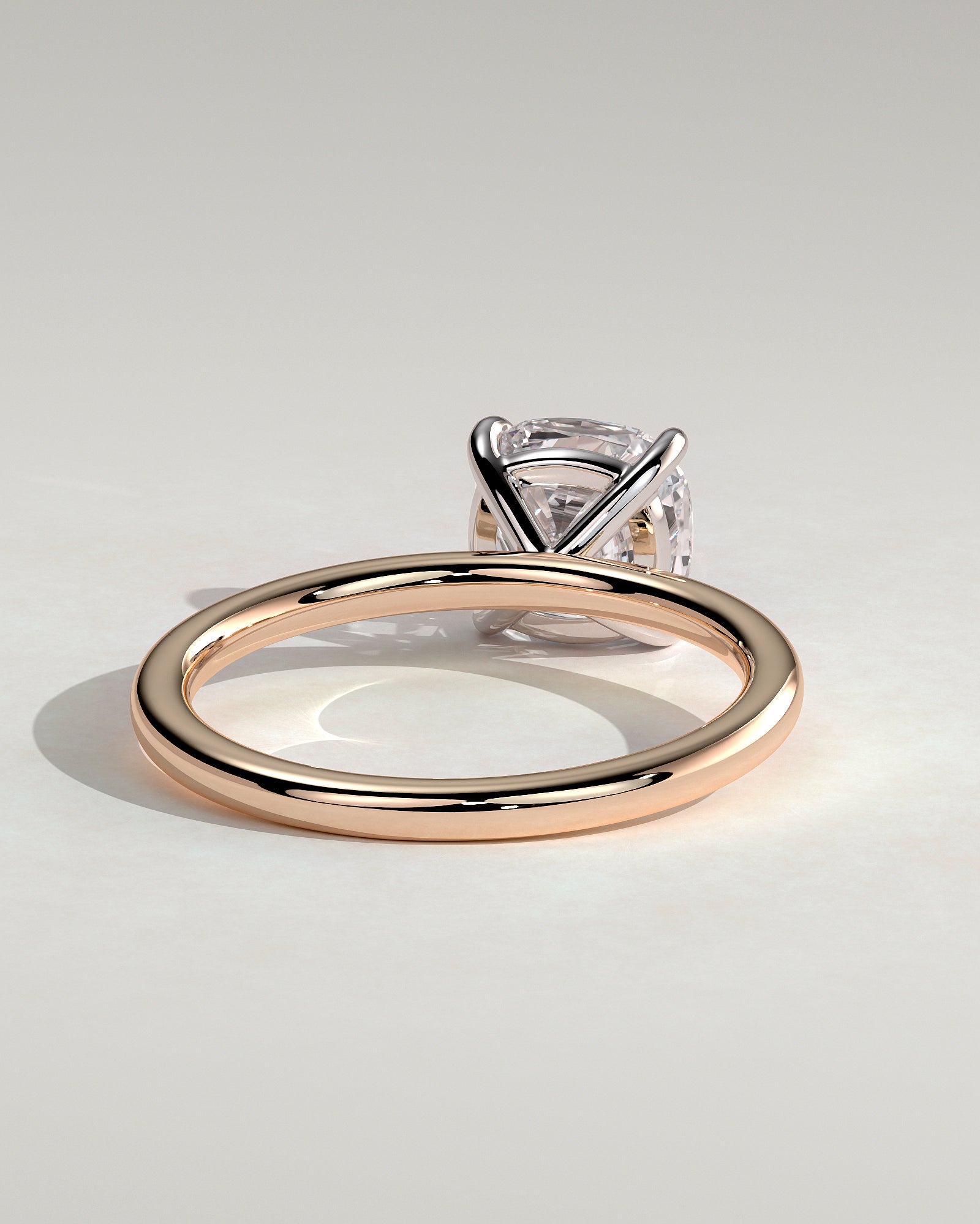 Hazel - Cushion Claw Solitaire Engagement Ring - Rose Two-Tone - Rose Two-Tone 2ct