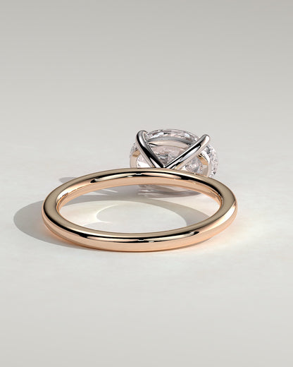 Dotti - Oval East West Claw Solitaire Engagement Ring - Rose Two-Tone