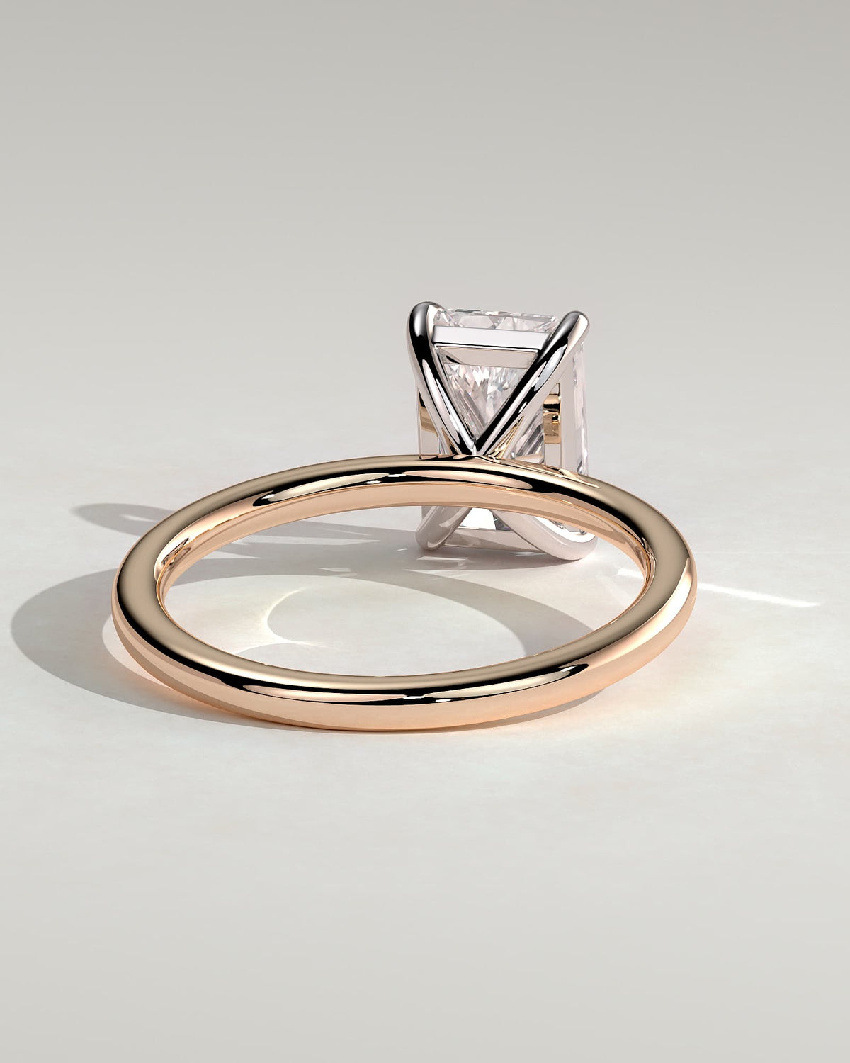 Judy - Radiant Claw Solitaire Engagement Ring - Rose Two-Tone